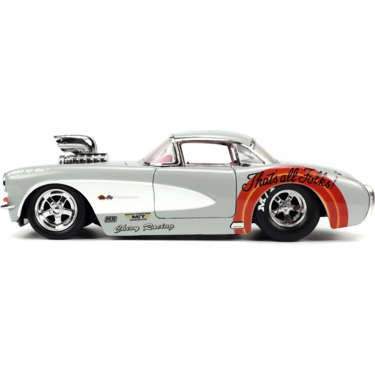 JADA TOYS - LOONEY TUNES 57 CHEVROLET CORVETTE WITH BUGS BUNNY 1:24 SCALE DIECAST VEHICLE
