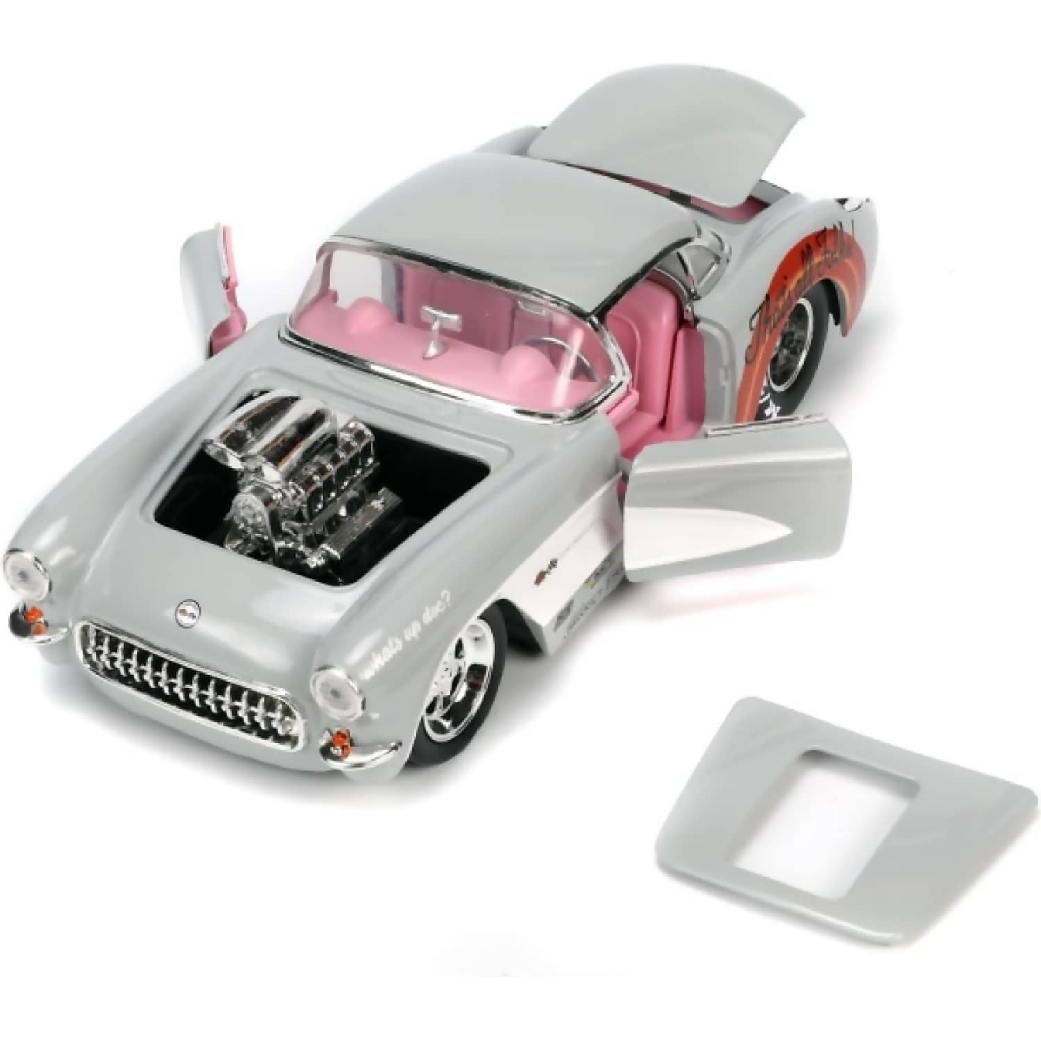 JADA TOYS - LOONEY TUNES 57 CHEVROLET CORVETTE WITH BUGS BUNNY 1:24 SCALE DIECAST VEHICLE