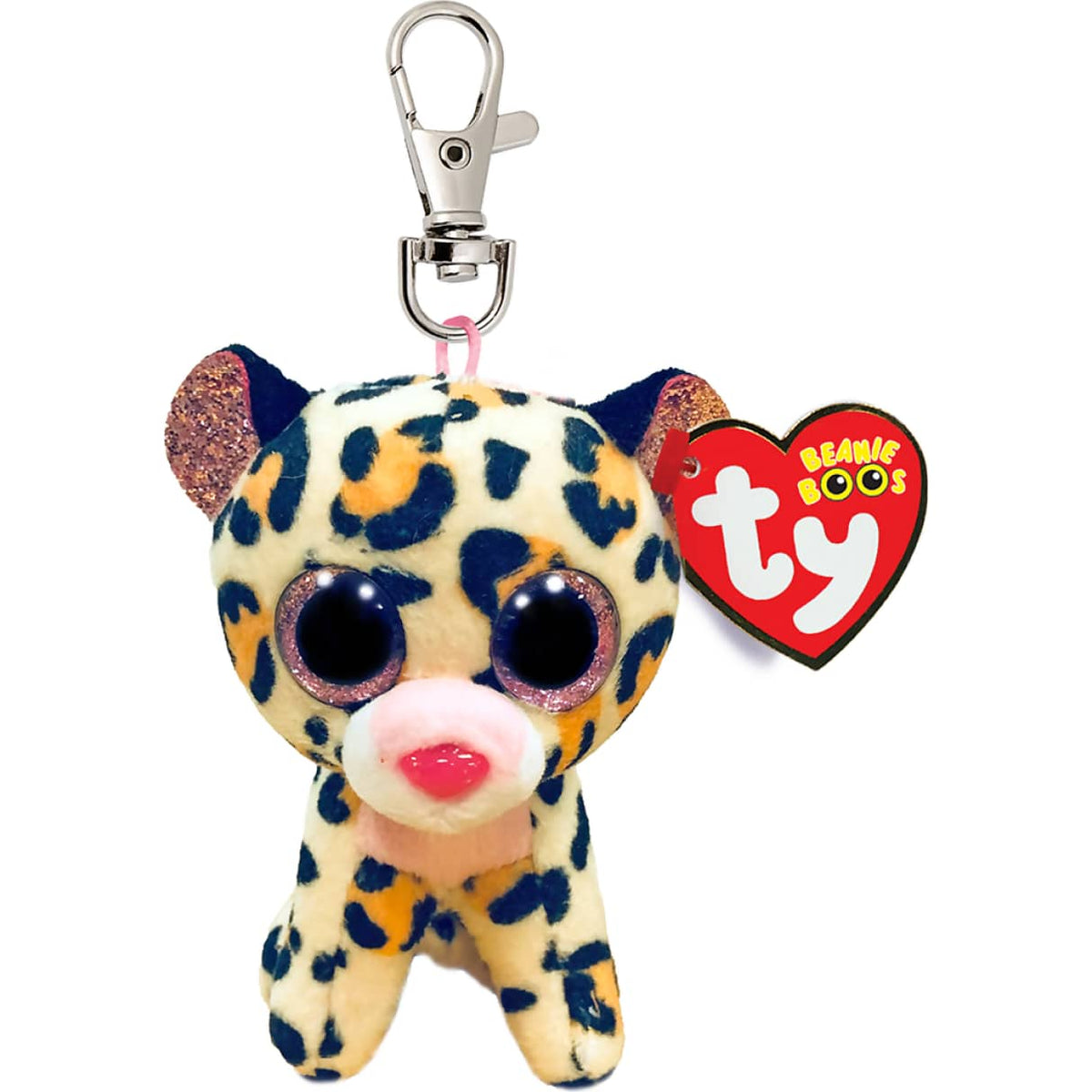 Ty - Beanie Boos - Clip On - Livvie Brown & Pink Leopard 10cm