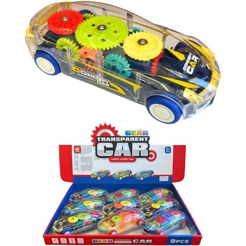 Concept Car - Transparent Car With Gears And Lights (assorted Colors)
