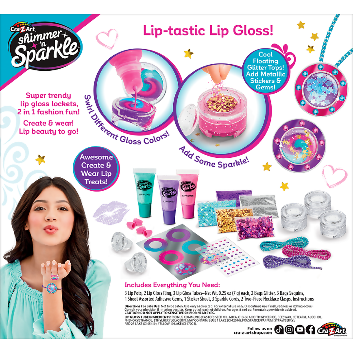 Cra-Z-Art - Shimmer N Sparkle Glitter & Gem Lip Gloss Lockets
