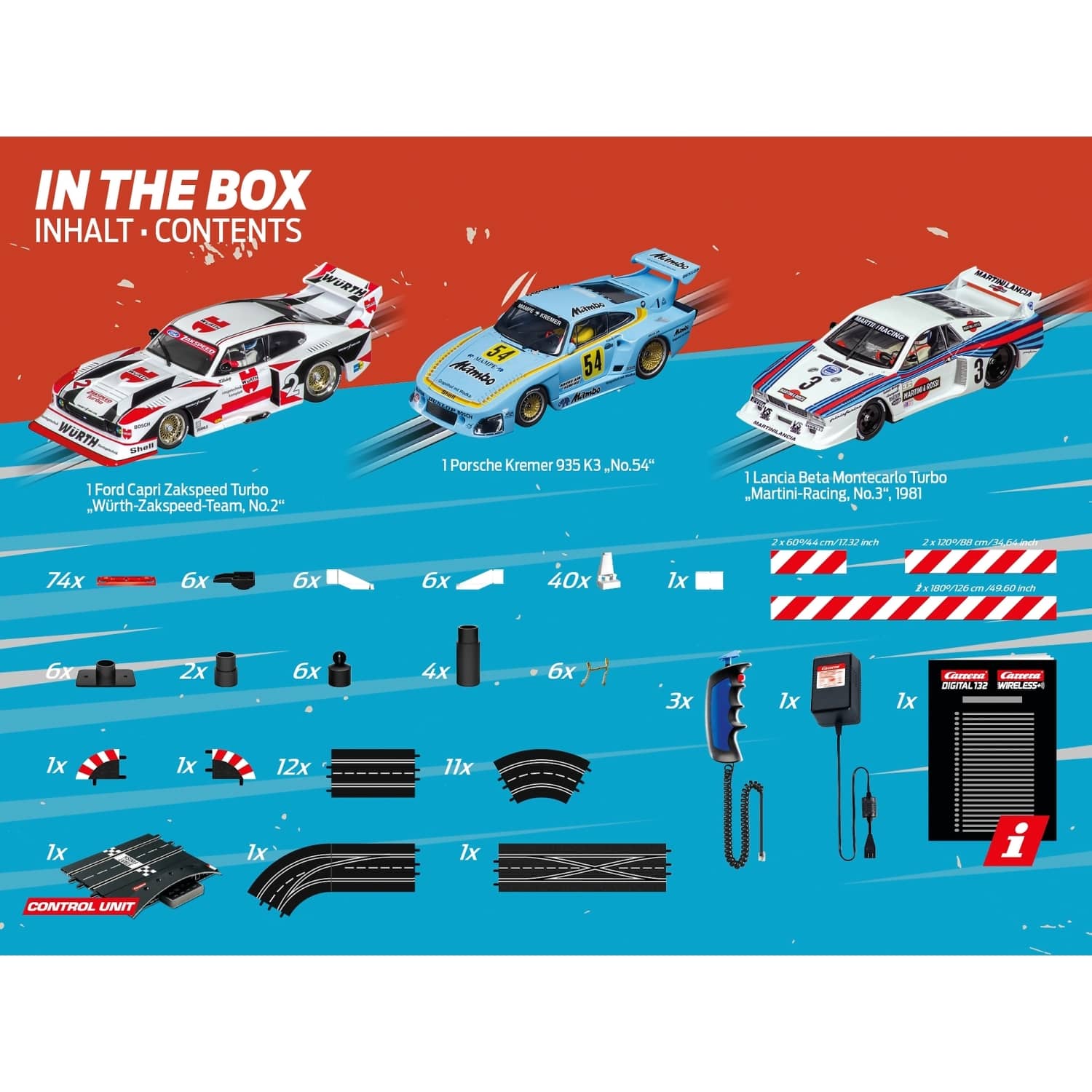 CARRERA - DIGITAL 1:32 RETRO GRAND PRIX 3 WAY BATTLE - MODEL NO.20030031 - SLOT CAR SET