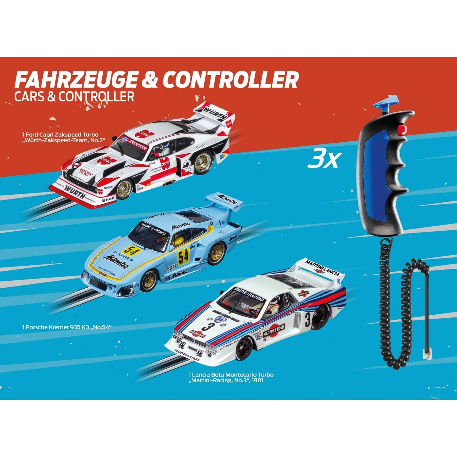 CARRERA - DIGITAL 1:32 RETRO GRAND PRIX 3 WAY BATTLE - MODEL NO.20030031 - SLOT CAR SET