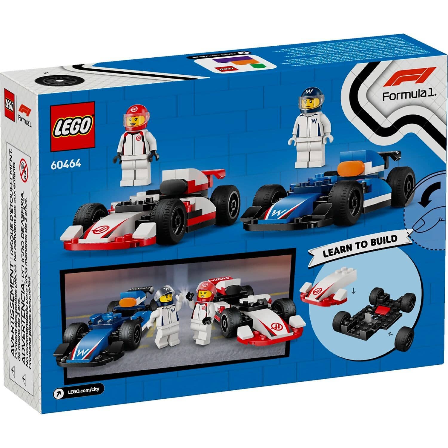 LEGO® 60464 F1 Williams Racing & Haas F1 Race Cars - City 4+
