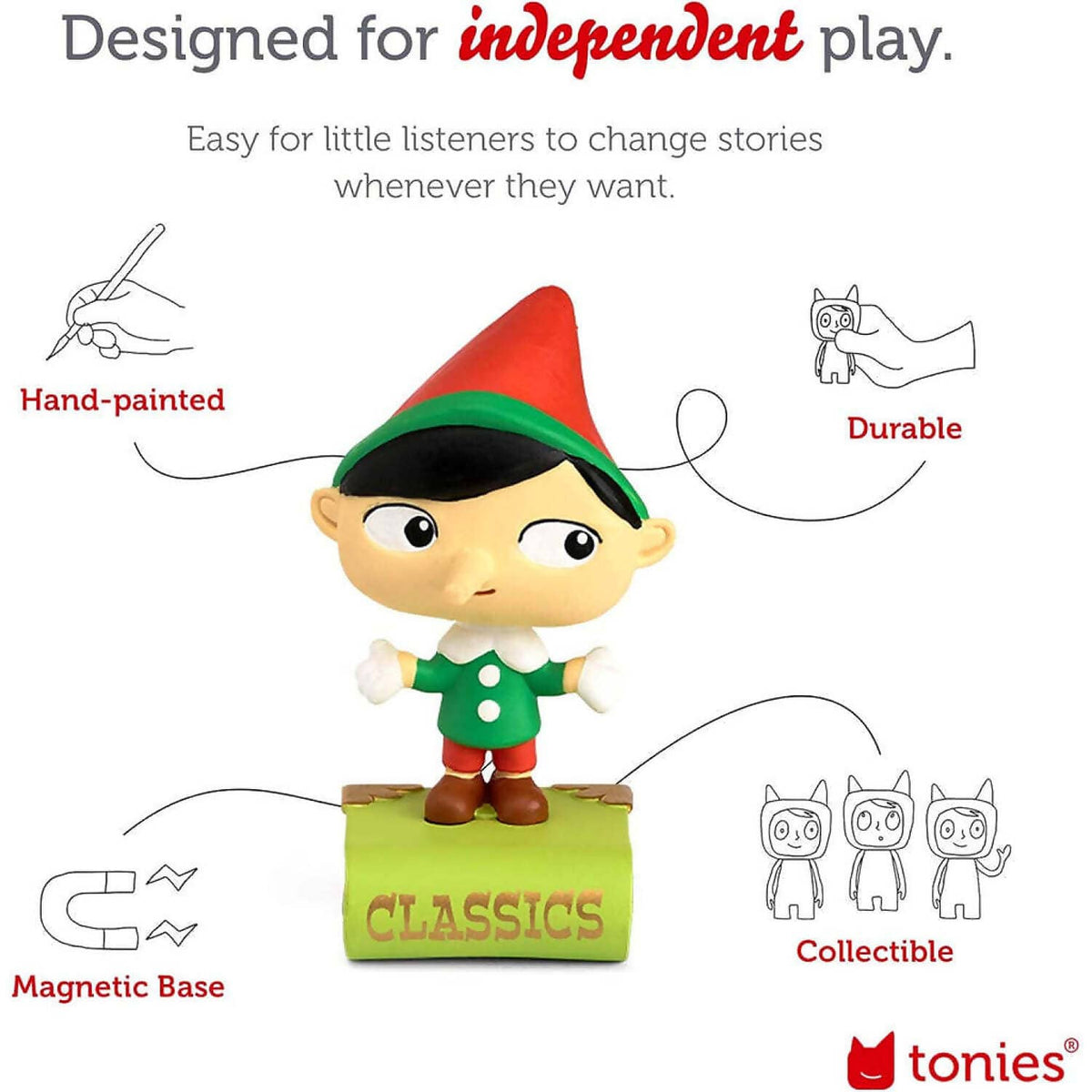 Tonies - Favorite Classics Pinocchio & Other Classic Stories Tonie Audio Character (Toniebox Not Included)