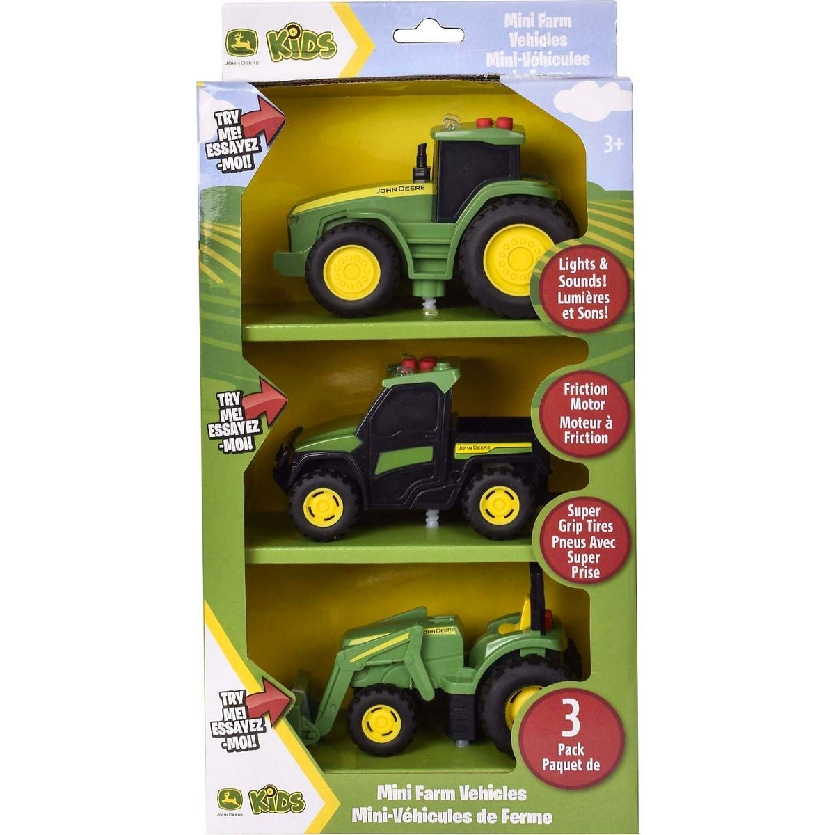 John Deere - Kids - Mini Farm Vehicles 3 Pack  with Lights & Sounds!