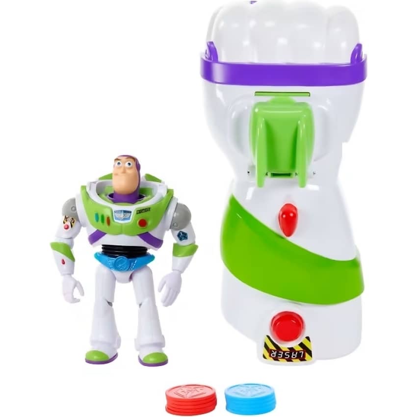 Disney Pixar - Toy Story Buzz Lightyear & Galactic Punch Launcher Bundle 7-Inch Action Figure