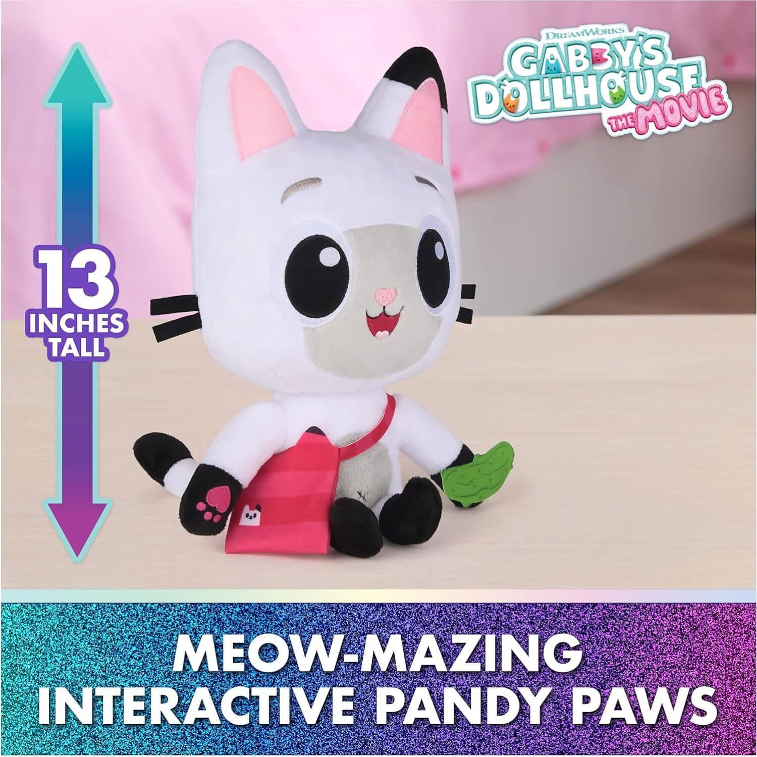 Gabby's Dollhouse - The Movie Meow-mazing Interactive Pandy Paws Plush Kitty - Spin Master