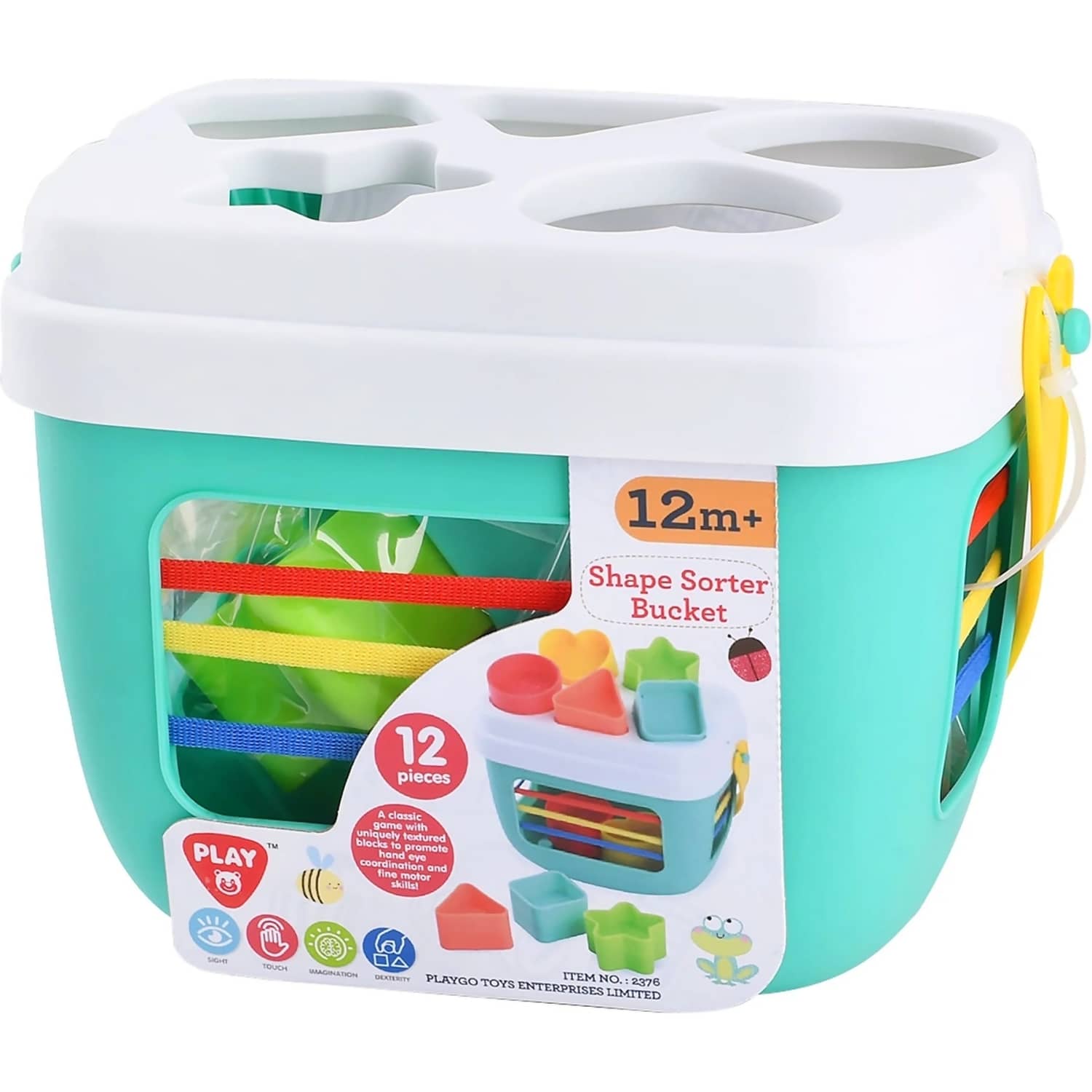 Playgo Toys Ent. Ltd - Shape Sorter Bucket 12 Pcs