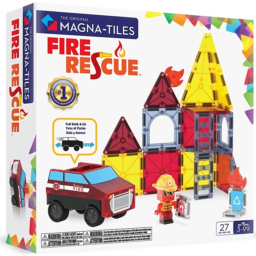 Magna-Tiles - Fire Rescue 27pce Magnetic Construction Set - Johnco
