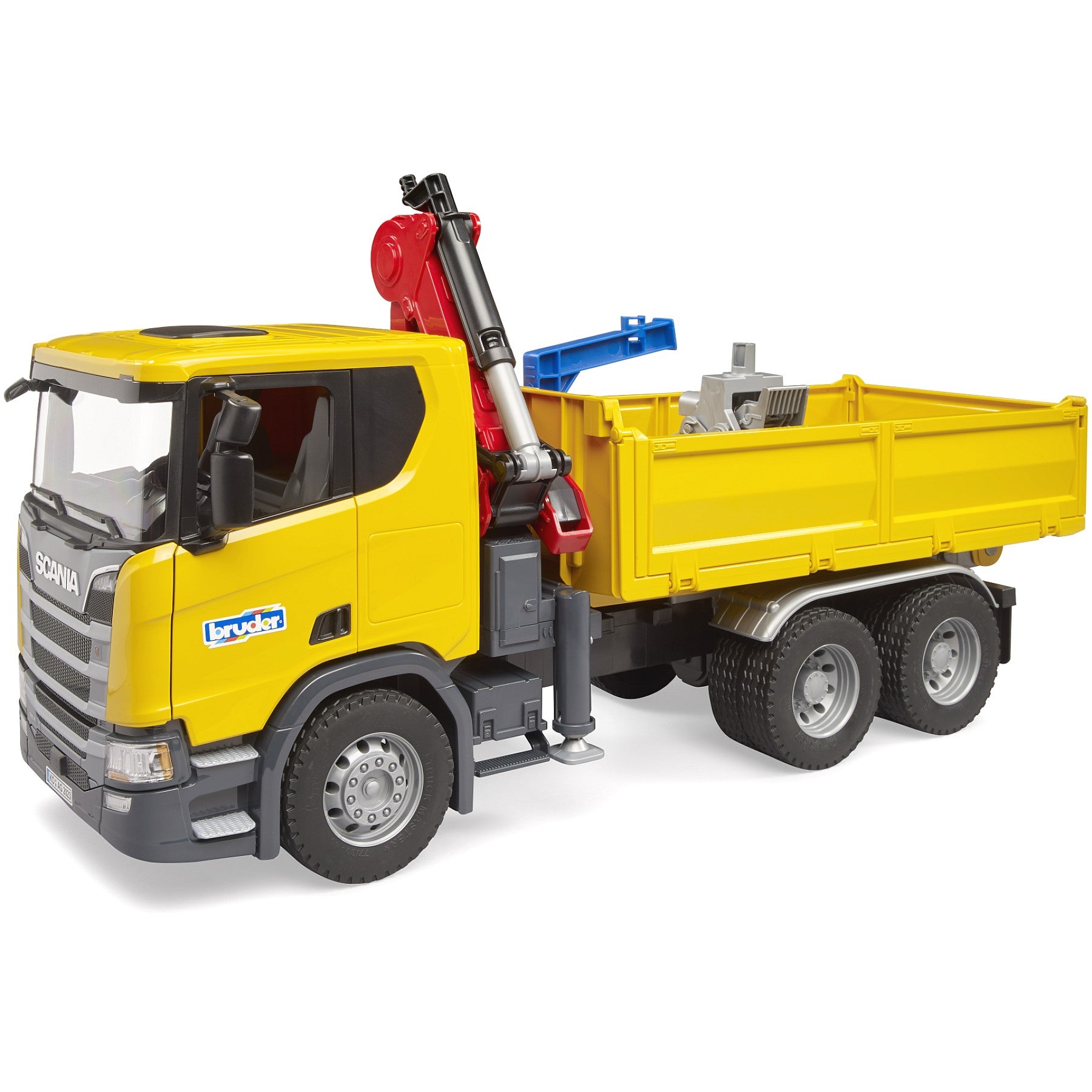 Bruder - Scania Super 560R Construction Site Truck with Crane and 2 Pallets Scale 1:16