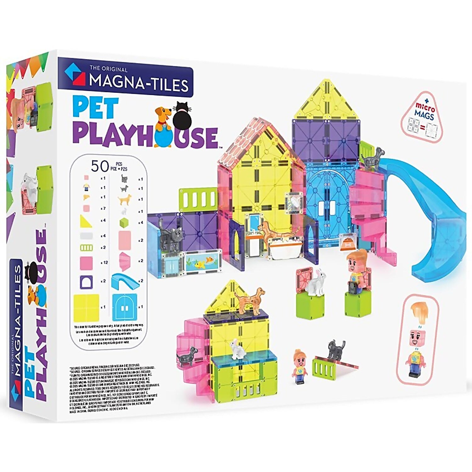 Magna-Tiles - Pet Playhouse 50pce Magnetic Construction Set - Johnco