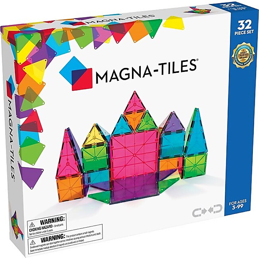 Magna-Tiles - Classic 32pce Magnetic Construction Set - Johnco