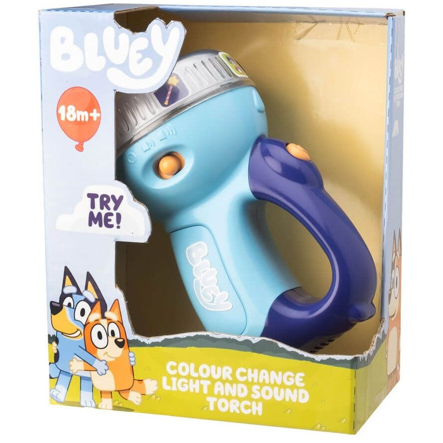 Bluey - Colour Change Light & Sound Torch - Jasnor