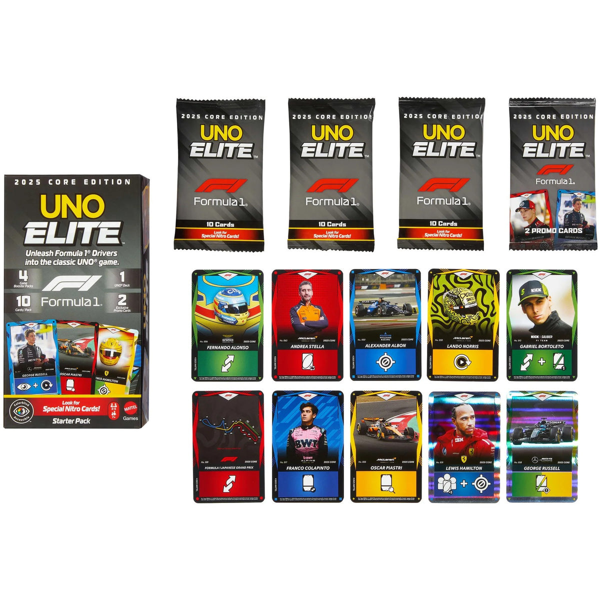 UNO - Elite Formula 1 2025 Core Edition Starter Pack - Mattel Games