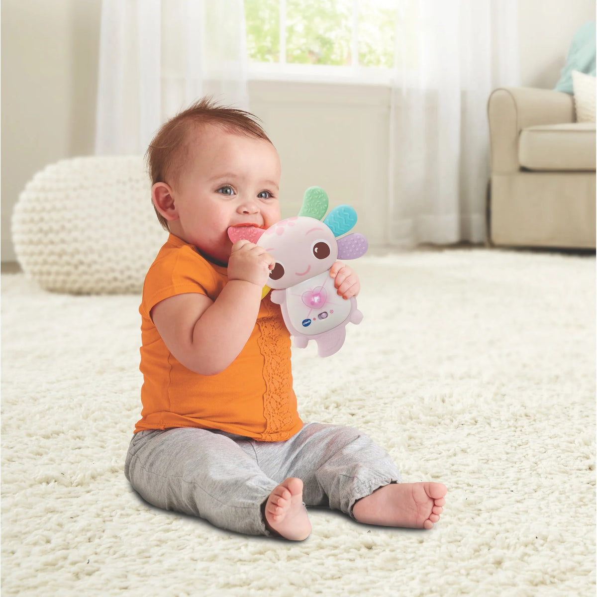 VTech - Rainbow Colours Axolotl Teether Pink