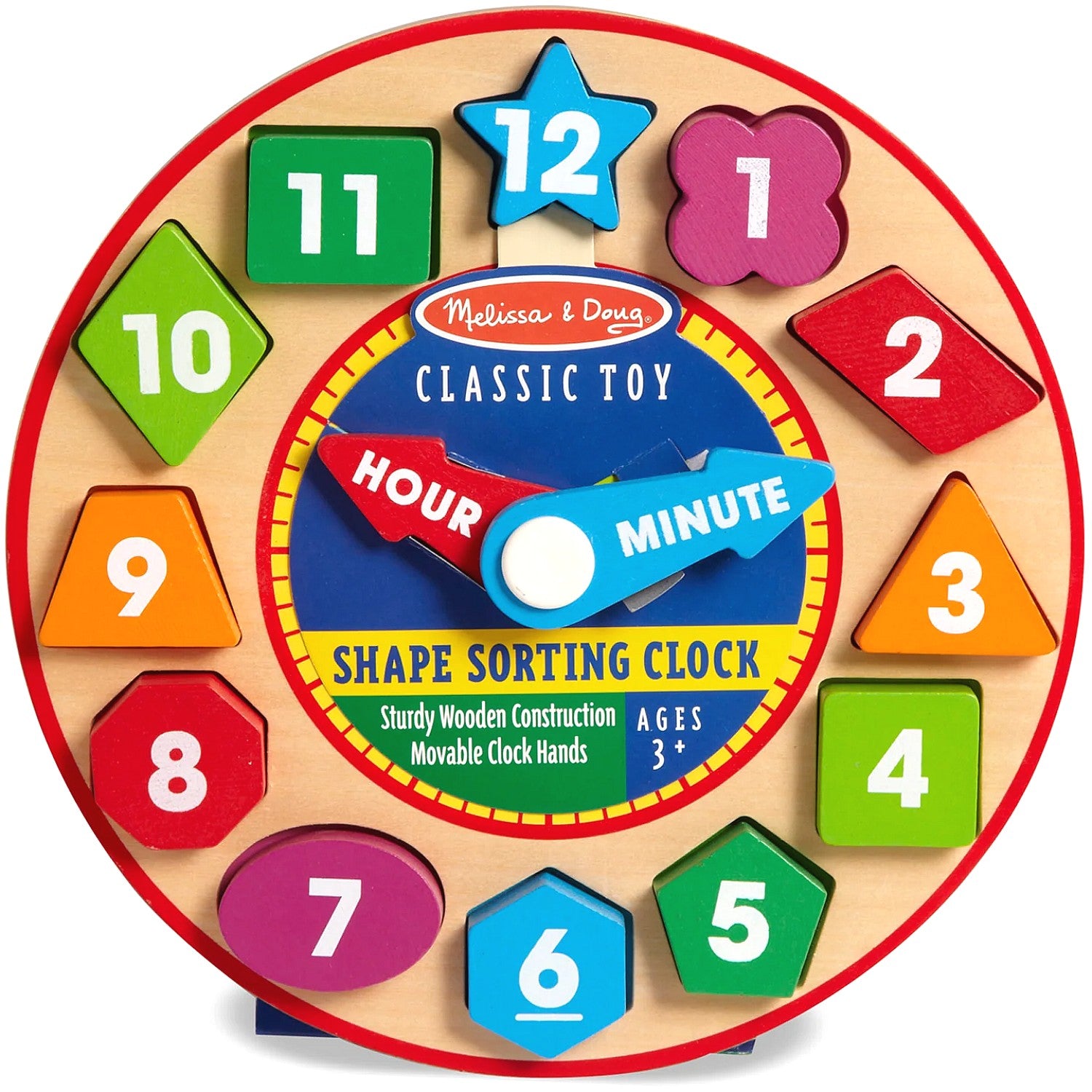 Melissa & Doug - Wooden Shape Sorting Clock