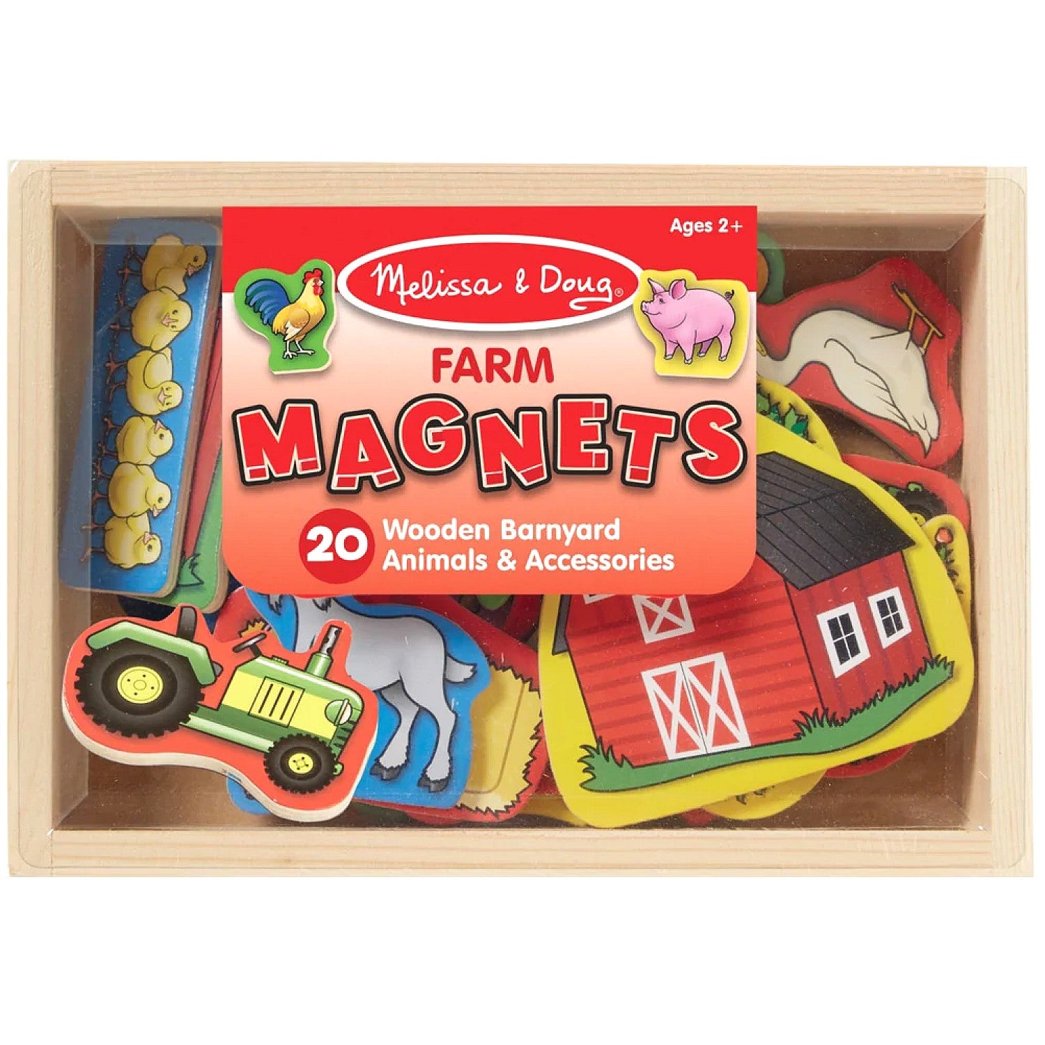 Melissa & Doug - Wooden Farm Magnets 20 Pieces