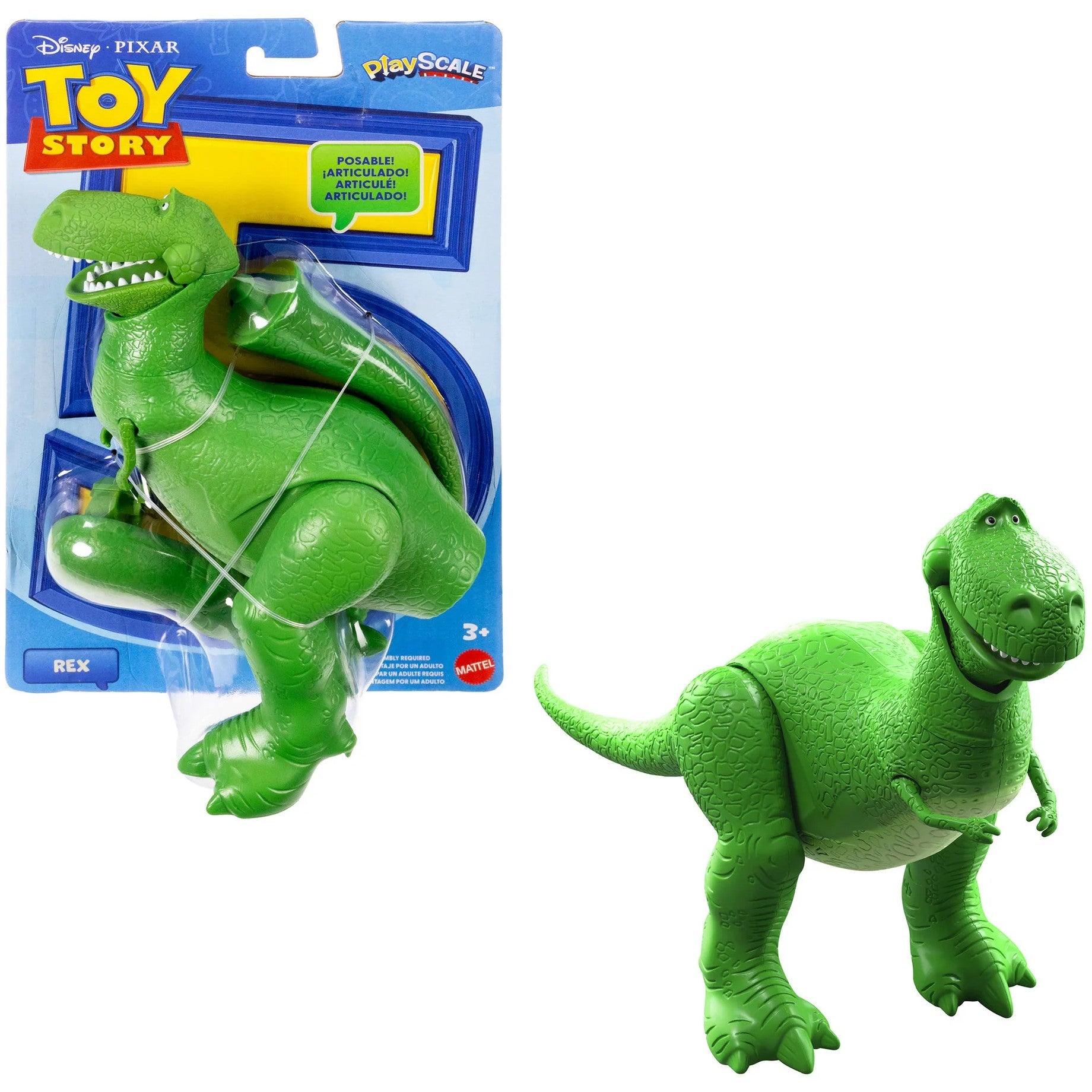 Disney Pixar - Toy Story 5 Rex Action Figure 8-inch Tall Dinosaur 8 Posable Joints - Mattel