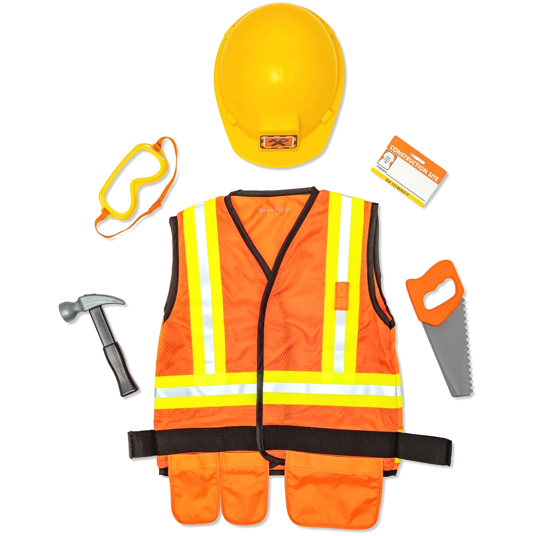 Melissa & Doug - Construction Worker Costume Role Play Set Age 3-6yrs