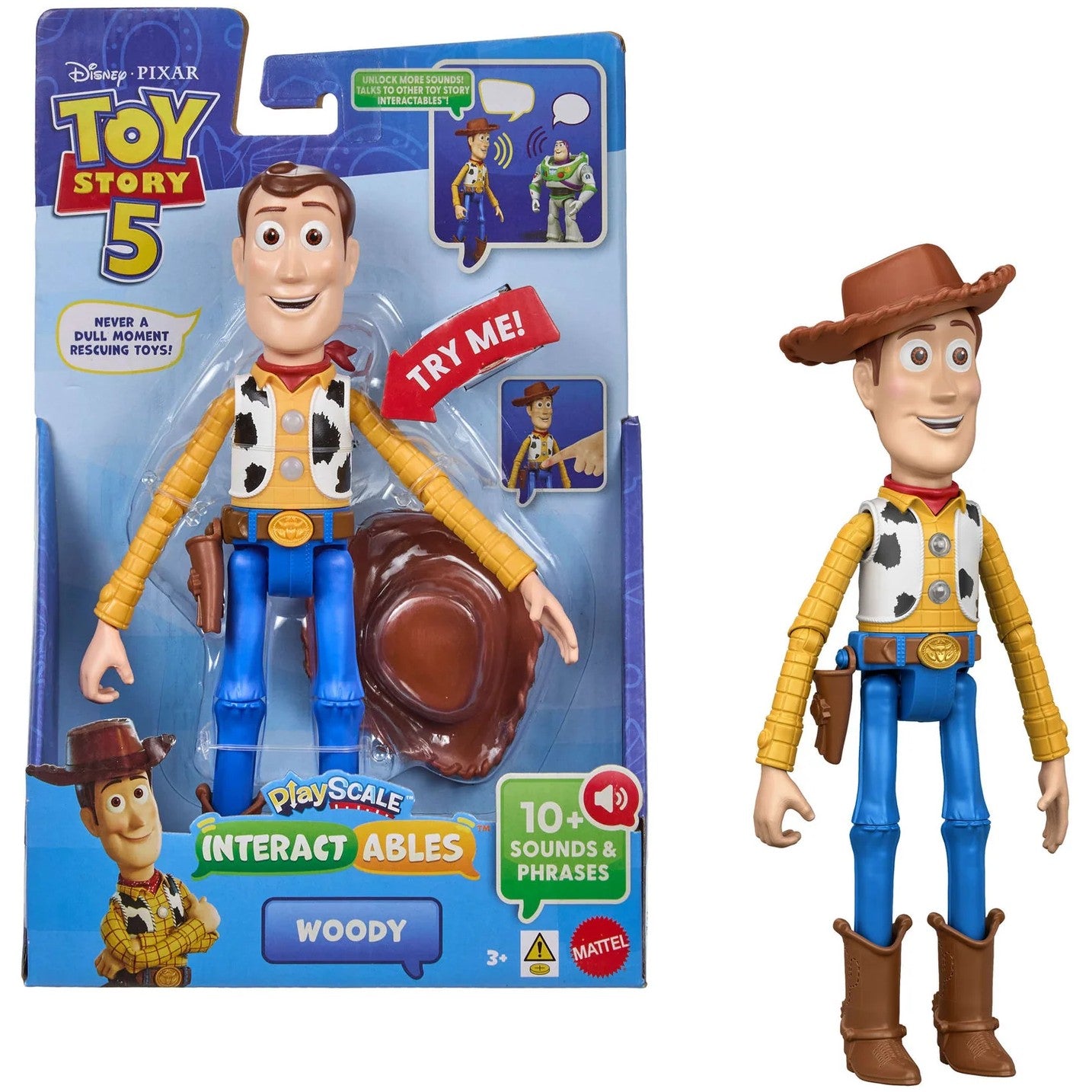 Disney Pixar - Toy Story 5 Interactables Woody 9-Inch Figure - Mattel