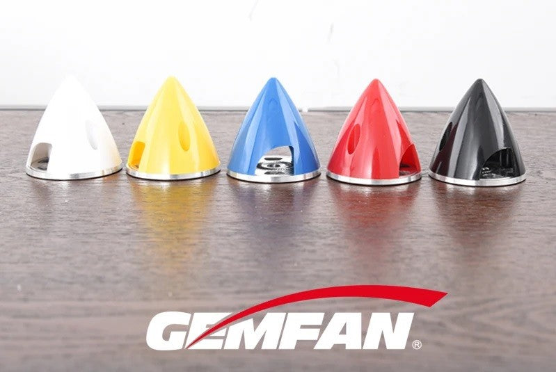 GEMFAN SPINNER 70MM BLACK ALUMINIUM BACKPLATE
