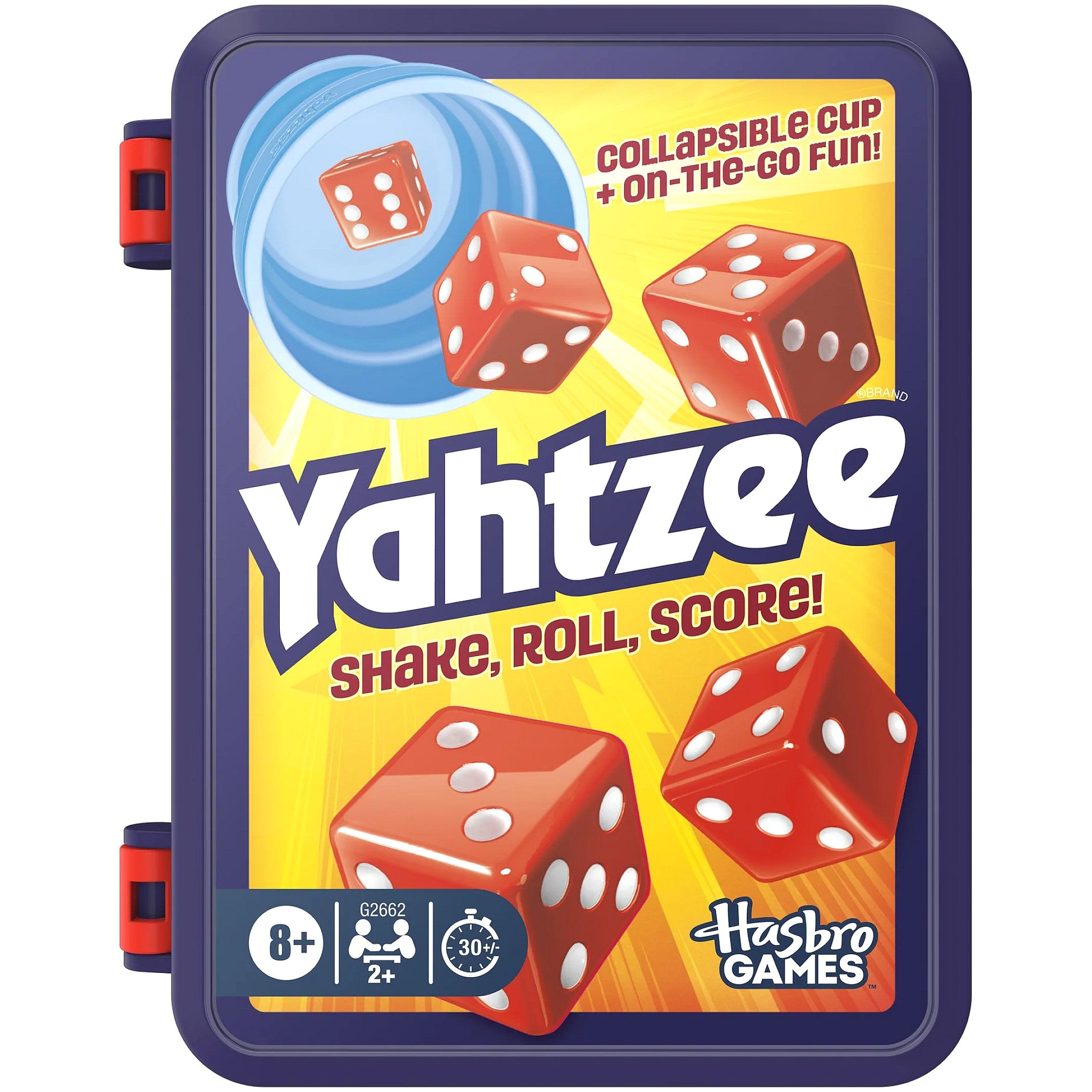 Yahtzee - Dice Game with Collapsible Cup & Storage Case - Hasbro