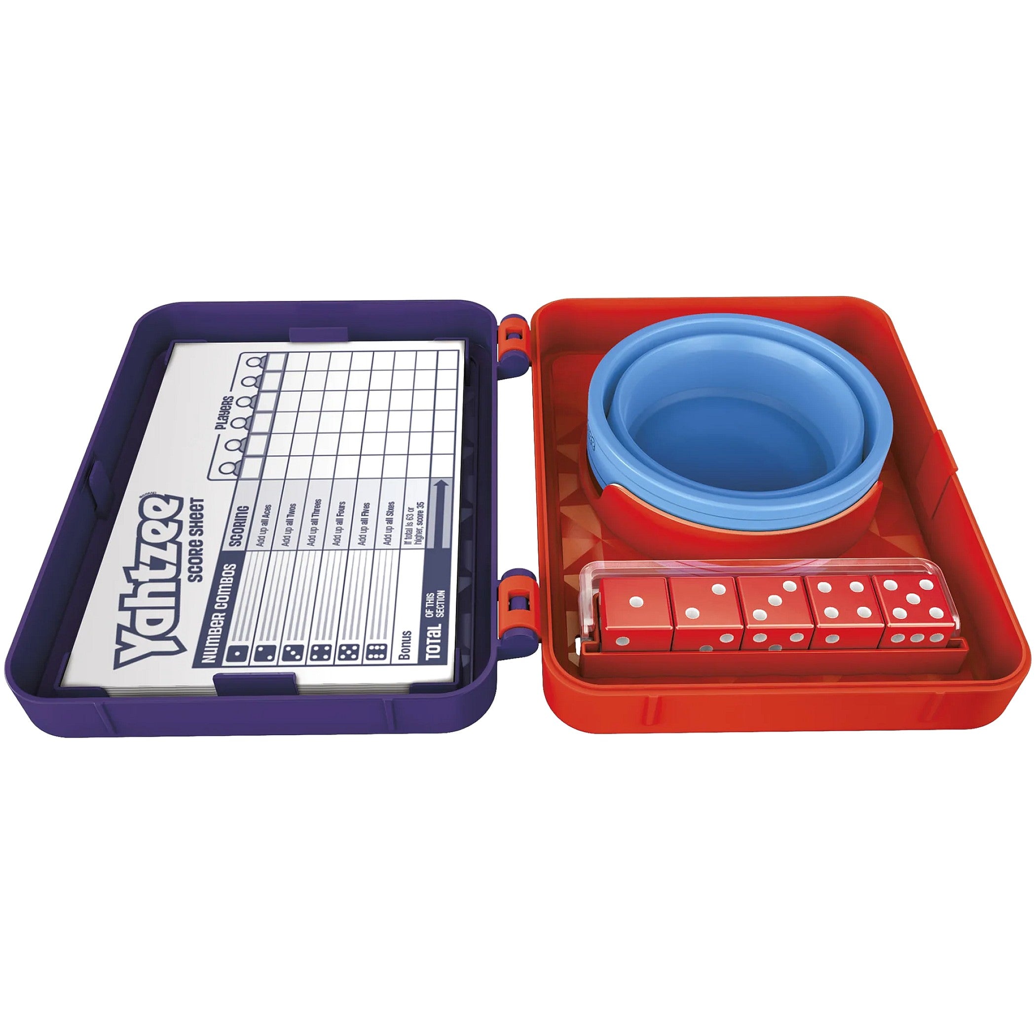 Yahtzee - Dice Game with Collapsible Cup & Storage Case - Hasbro