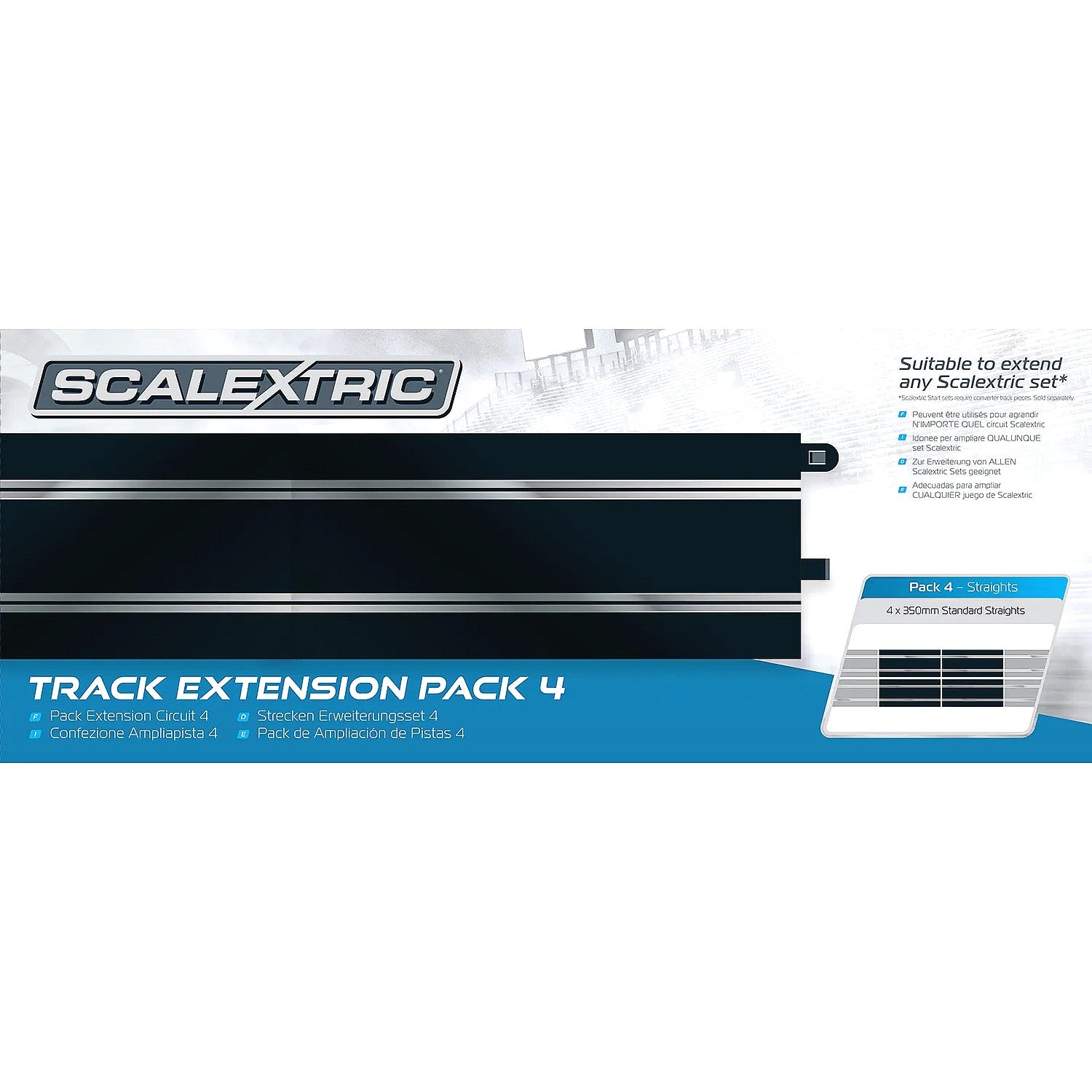 SCALEXTRIC - C8526 TRACK EXTENSION PACK X 4 STRAIGHTS