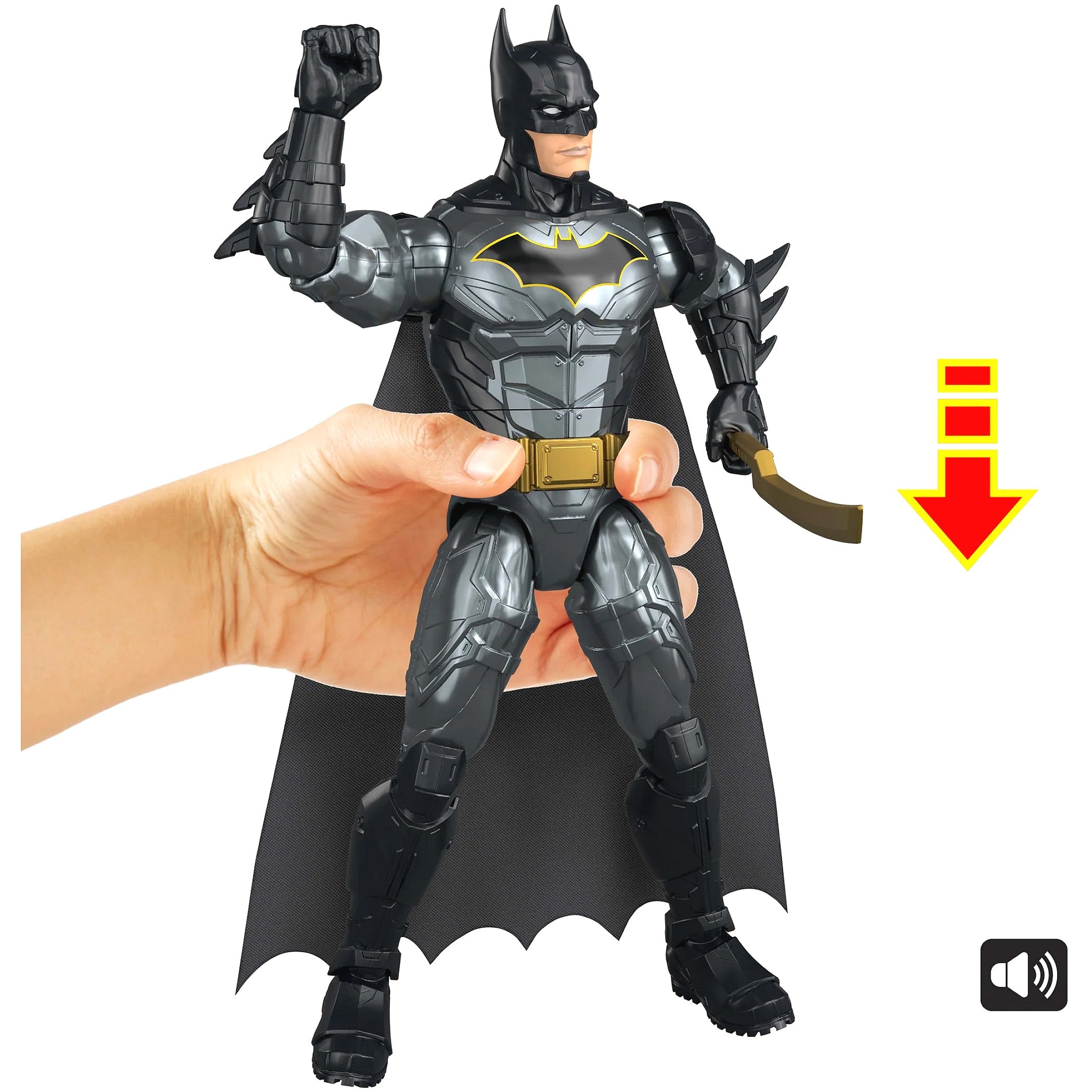 DC - Crime Crusher Batman 12-Inch Action Figure with 25 plus Phrases & Sounds - Mattel
