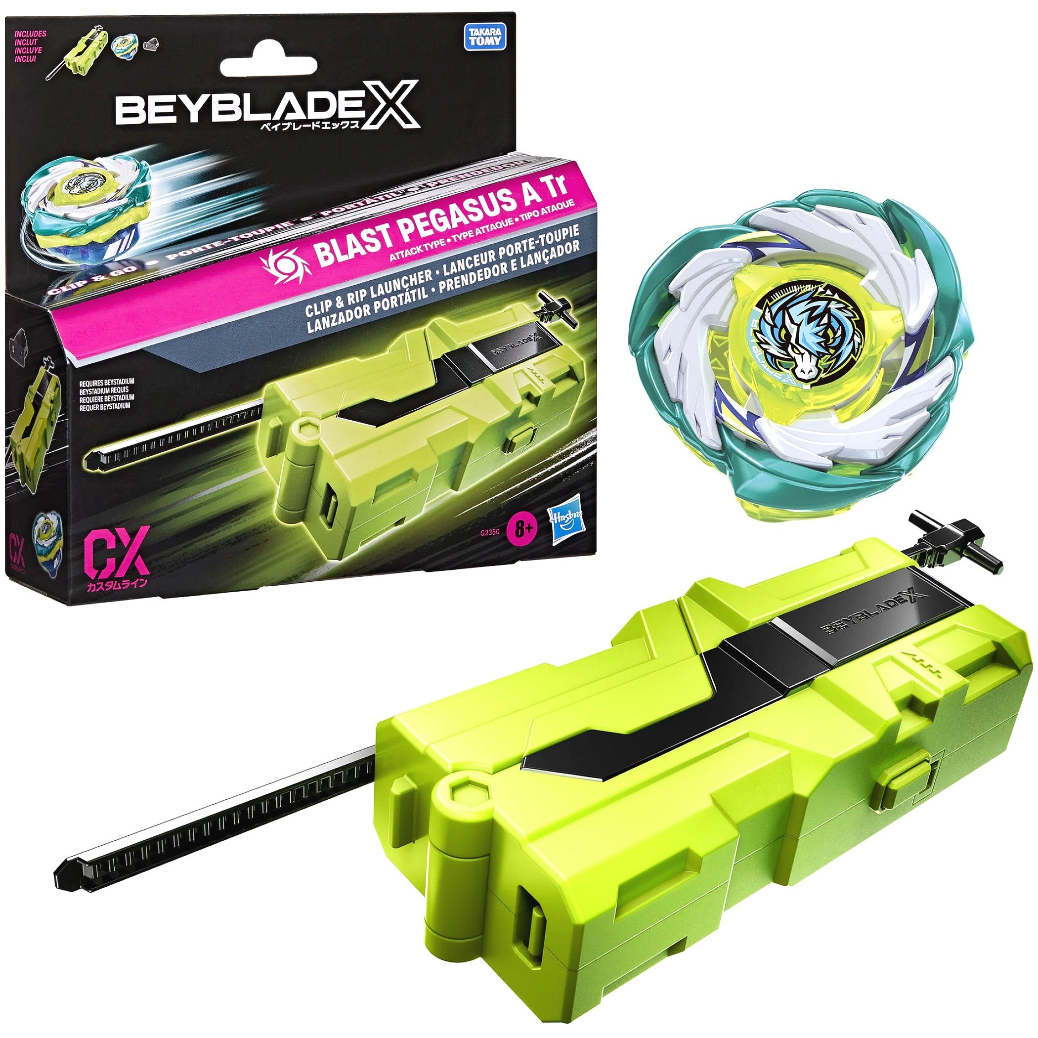 Beyblade X - CX Clip & Rip Launchers Blast Pegasus A TR