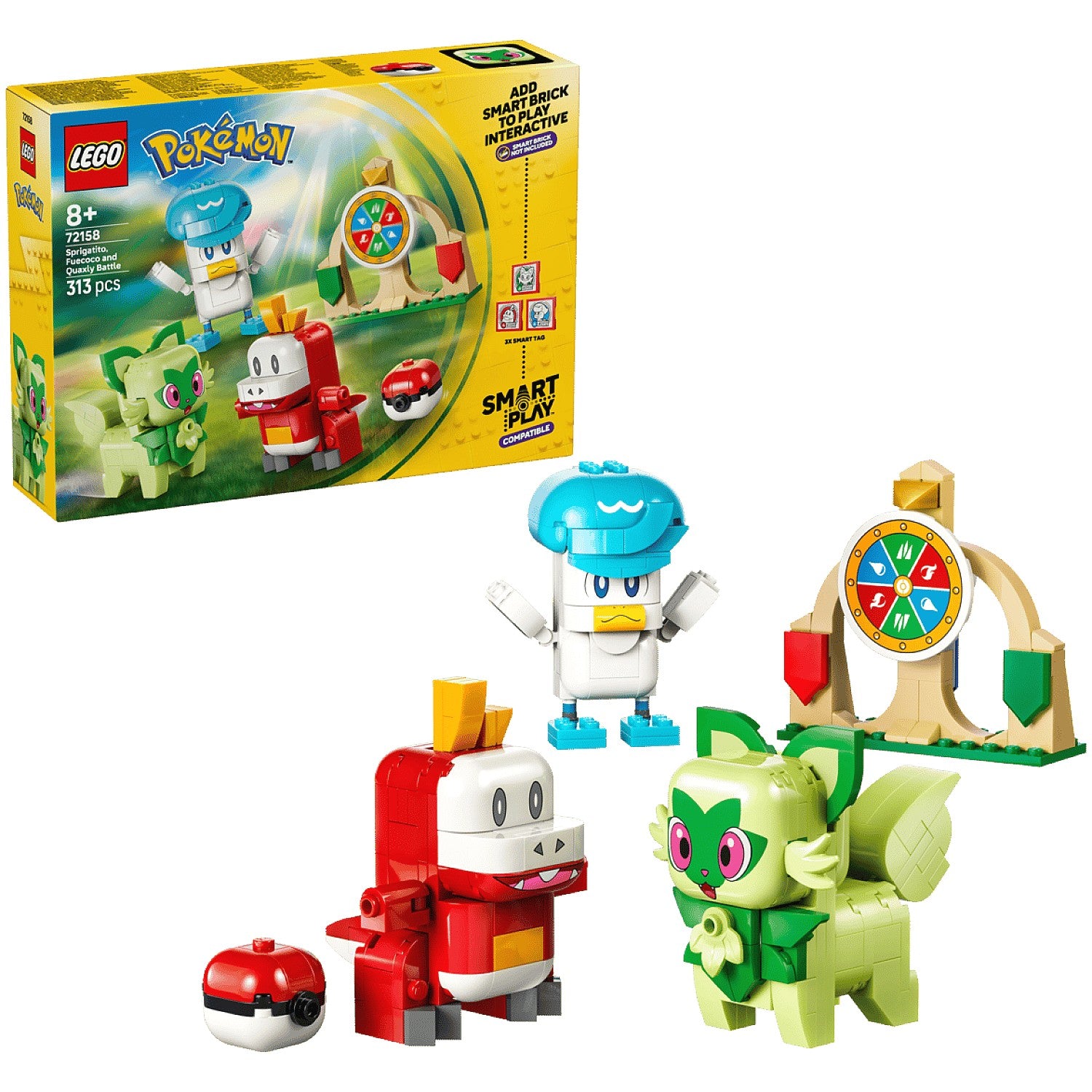 LEGO® 72158 SMART Play™ Compatible Sprigatito Fuecoco and Quaxly Battle - Pokémon™