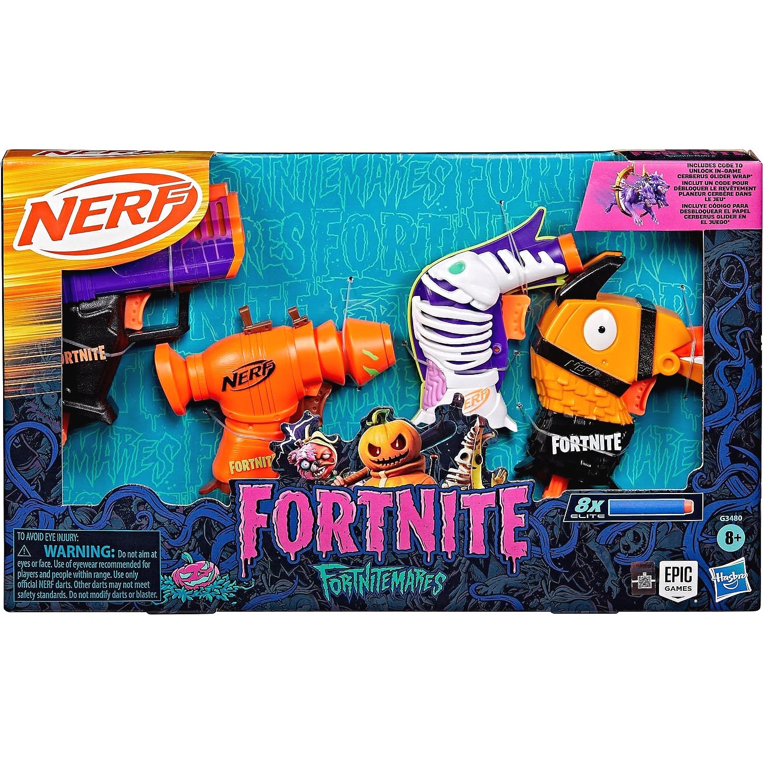 Nerf - Fortnitemares Micro Dart Blasters Pack of 4 - Hasbro