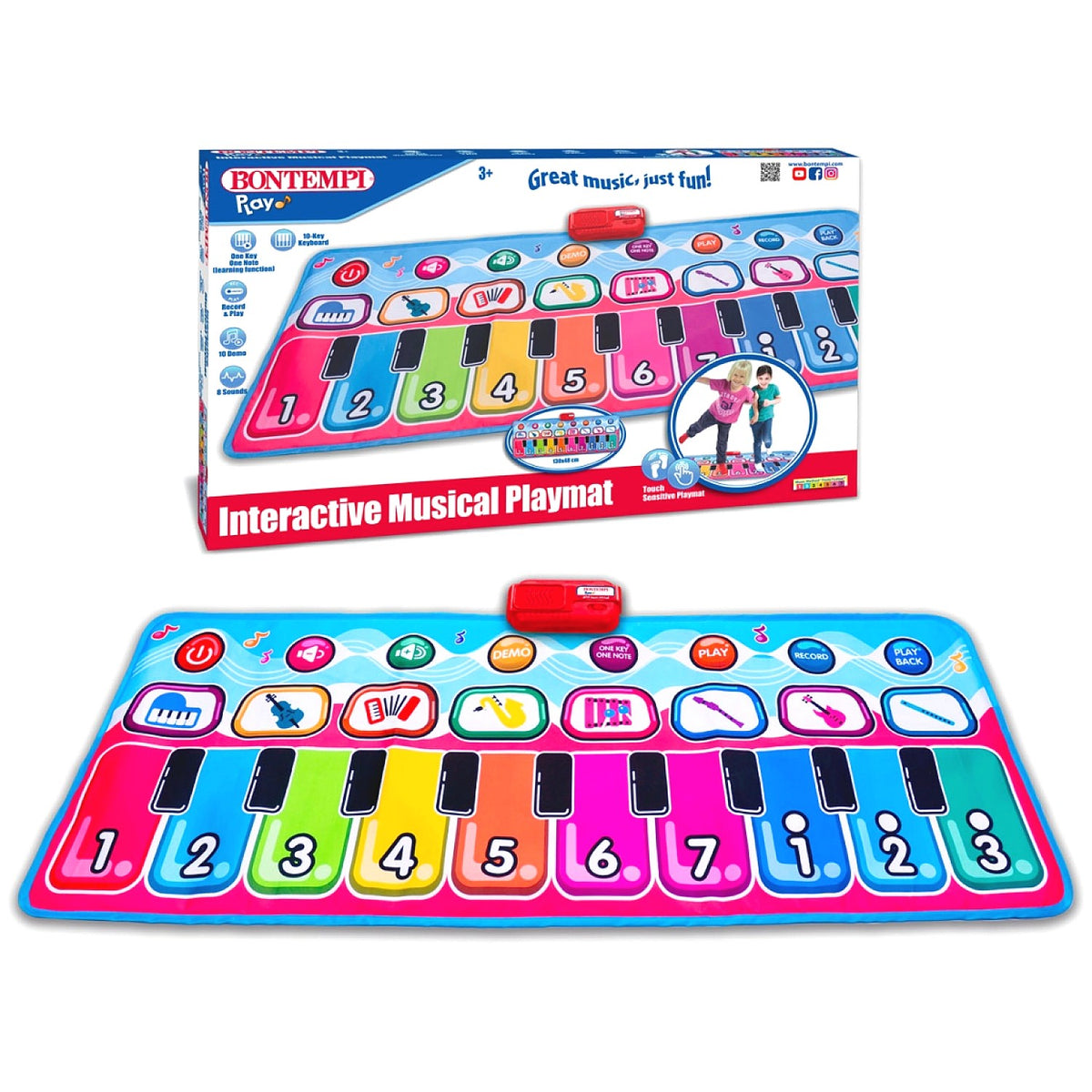 Bontempi - 10-key Keyboard Interactive Toy Musical Playmat