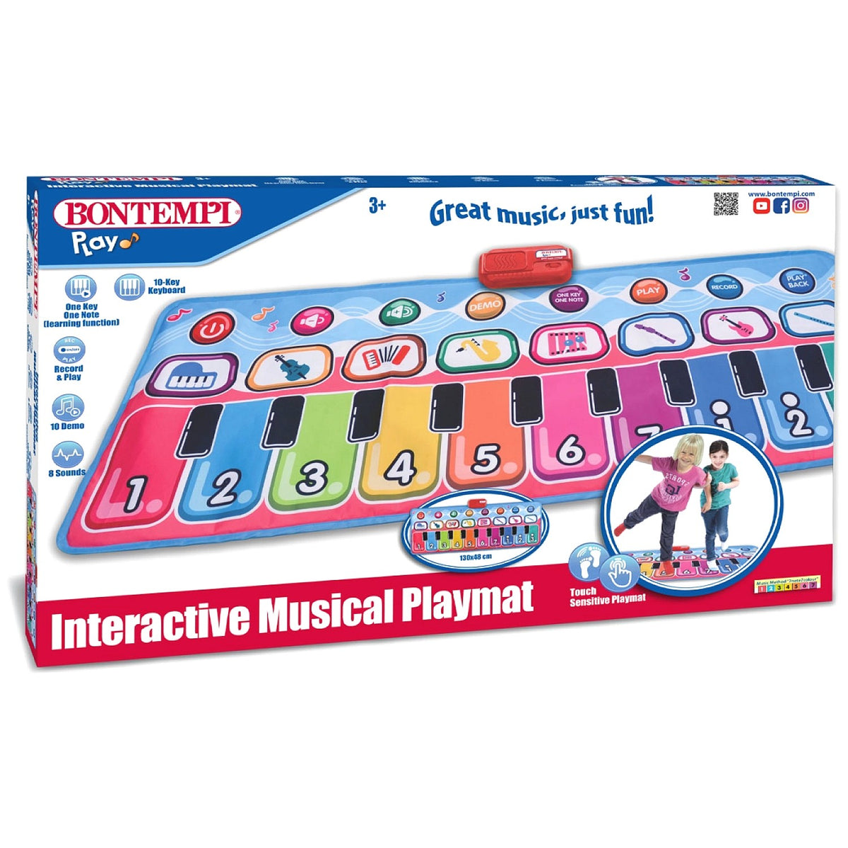 Bontempi - 10-key Keyboard Interactive Toy Musical Playmat