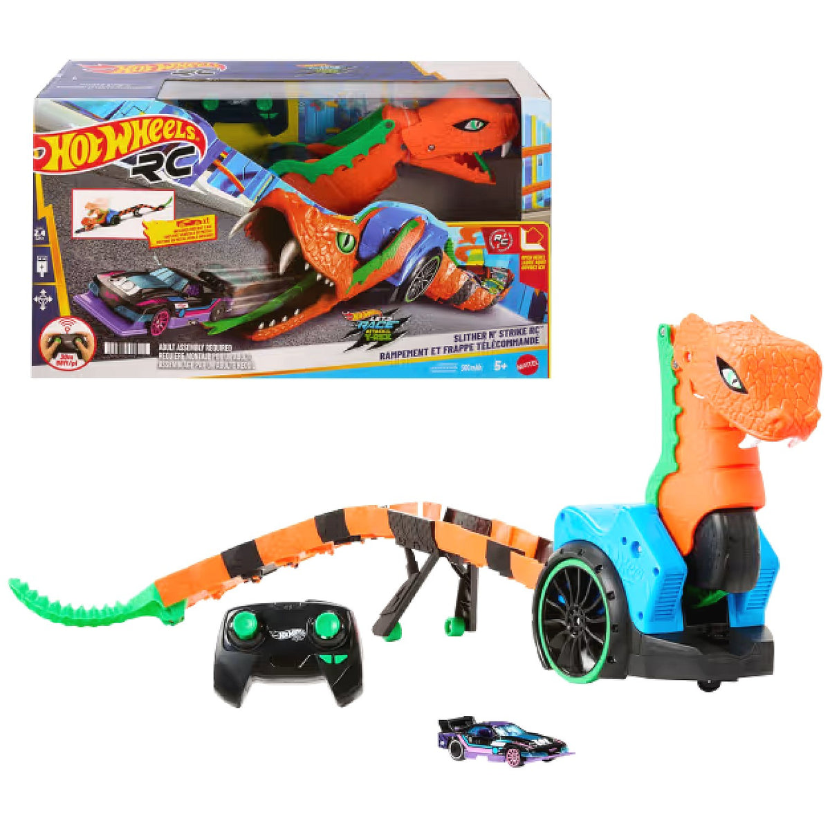 Hot Wheels - RC Die-Cast Let's Race Slither 'N Strike Snake 1:64 Scale Playset - Mattel