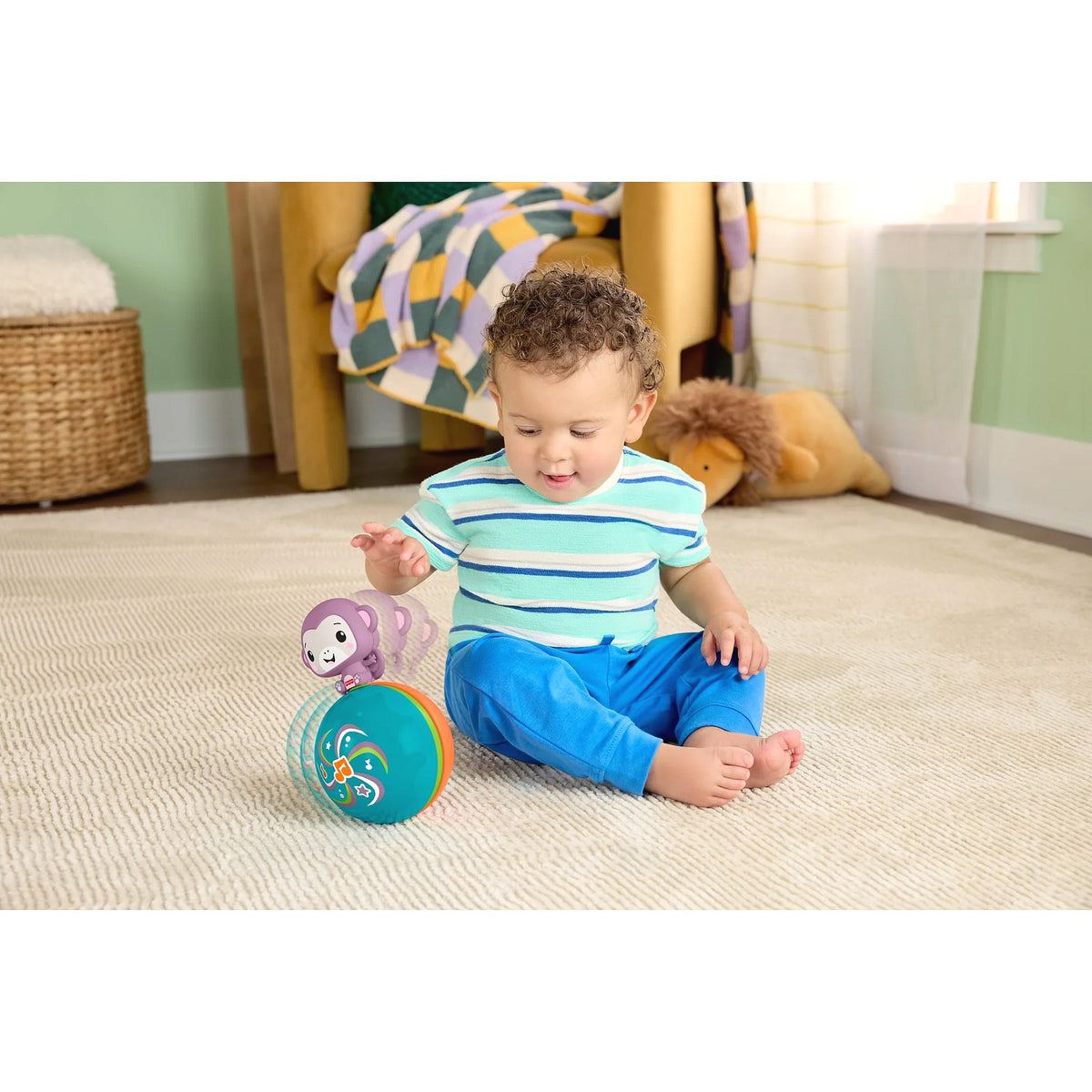 Fisher-Price - Crawling Musical Purple Monkey - Mattel