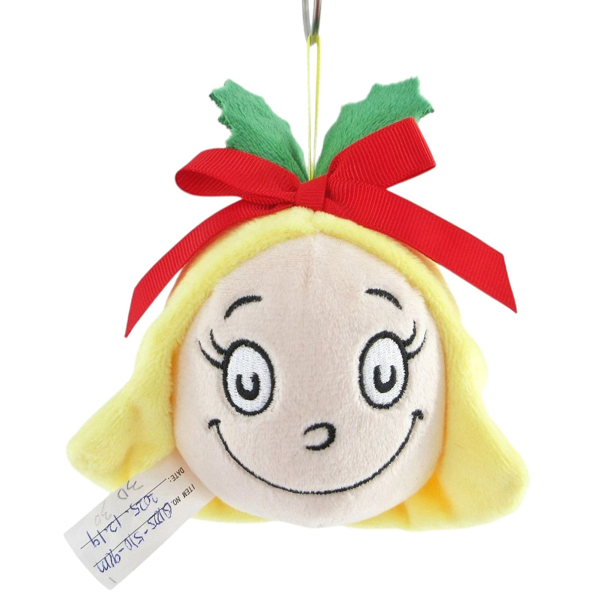 Cotton Candy - Xmas Dr. Seuss Cindy Lou Plush Head Hanging Tree Decoration - Christmas