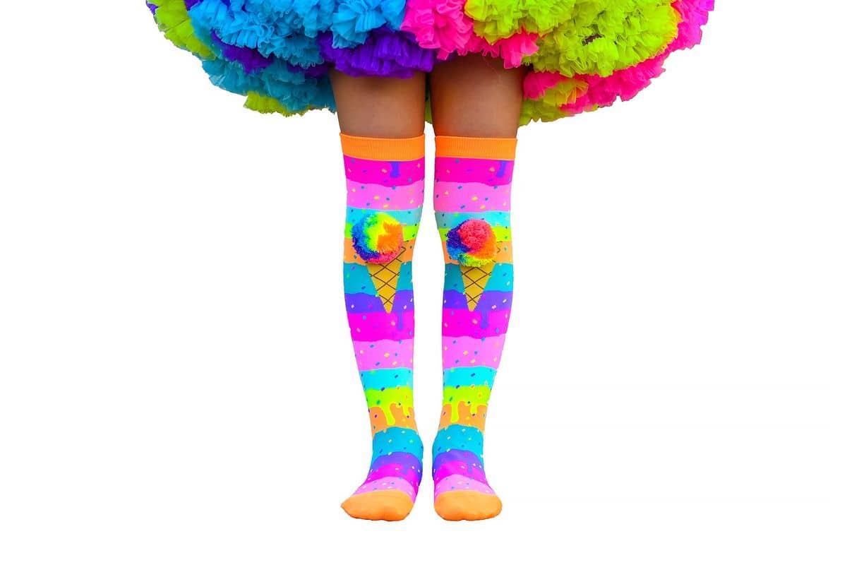 Madmia - Icecream With Rainbow Pompom Socks (one Size Fits Most) Muicecream