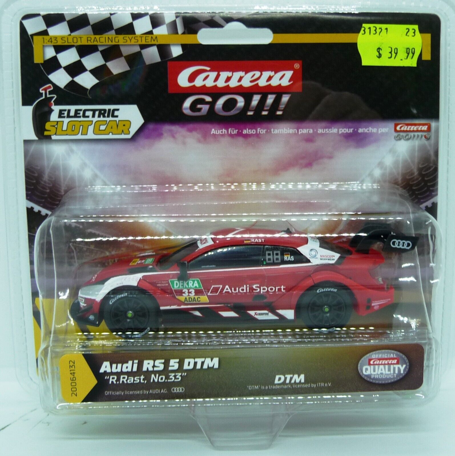CARRERA - GO AUDI RS 5 DTM R RAST NO 33