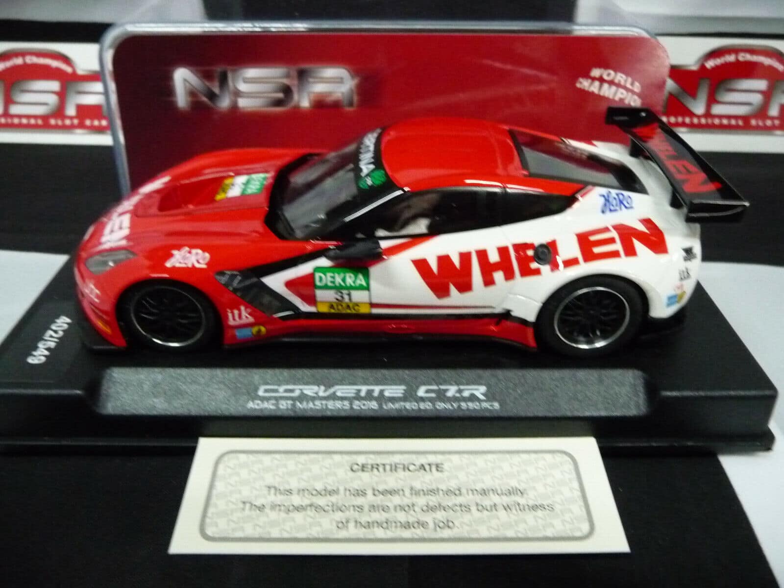 NSR - 1:32 0179AW CORVETTE C7R WHELEN ADAC 2016 NO.31 SLOT CAR ALSO SUITS SCALEXTRIC/CARRERA