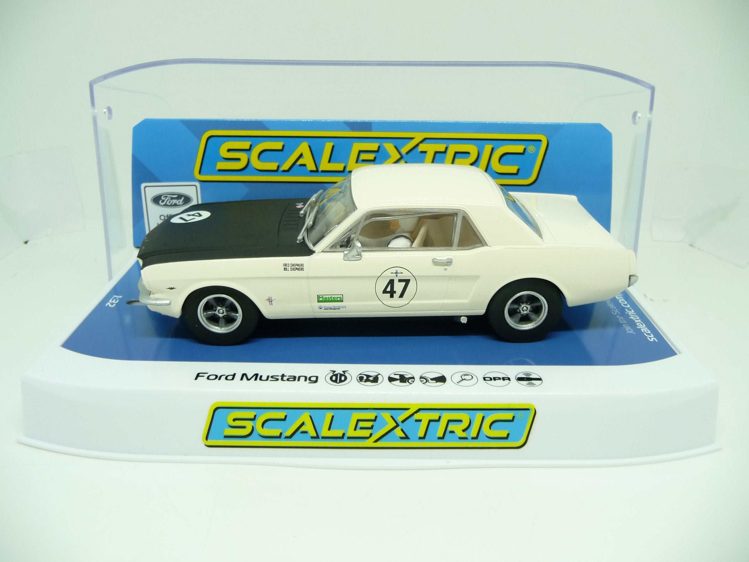 SCALEXTRIC - C4353 FORD MUSTANG BILL AND FRED SHEPHERD SLOT CAR ALSO SUITS CARRERA