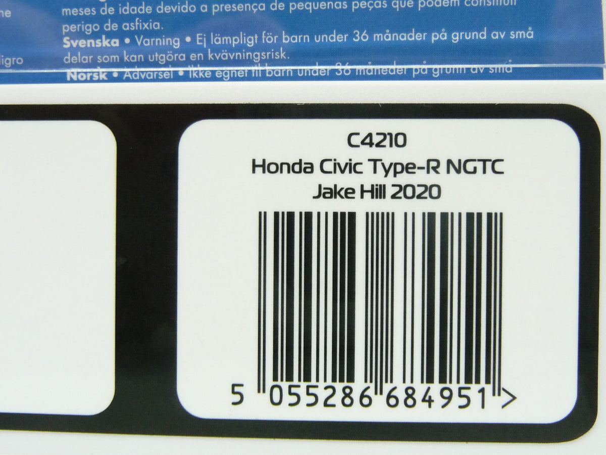 SCALEXTRIC - C4210 1:32 BTCC HONDA CIVIC TYPE R NGTC NO24 JAKE HILL SLOT CAR