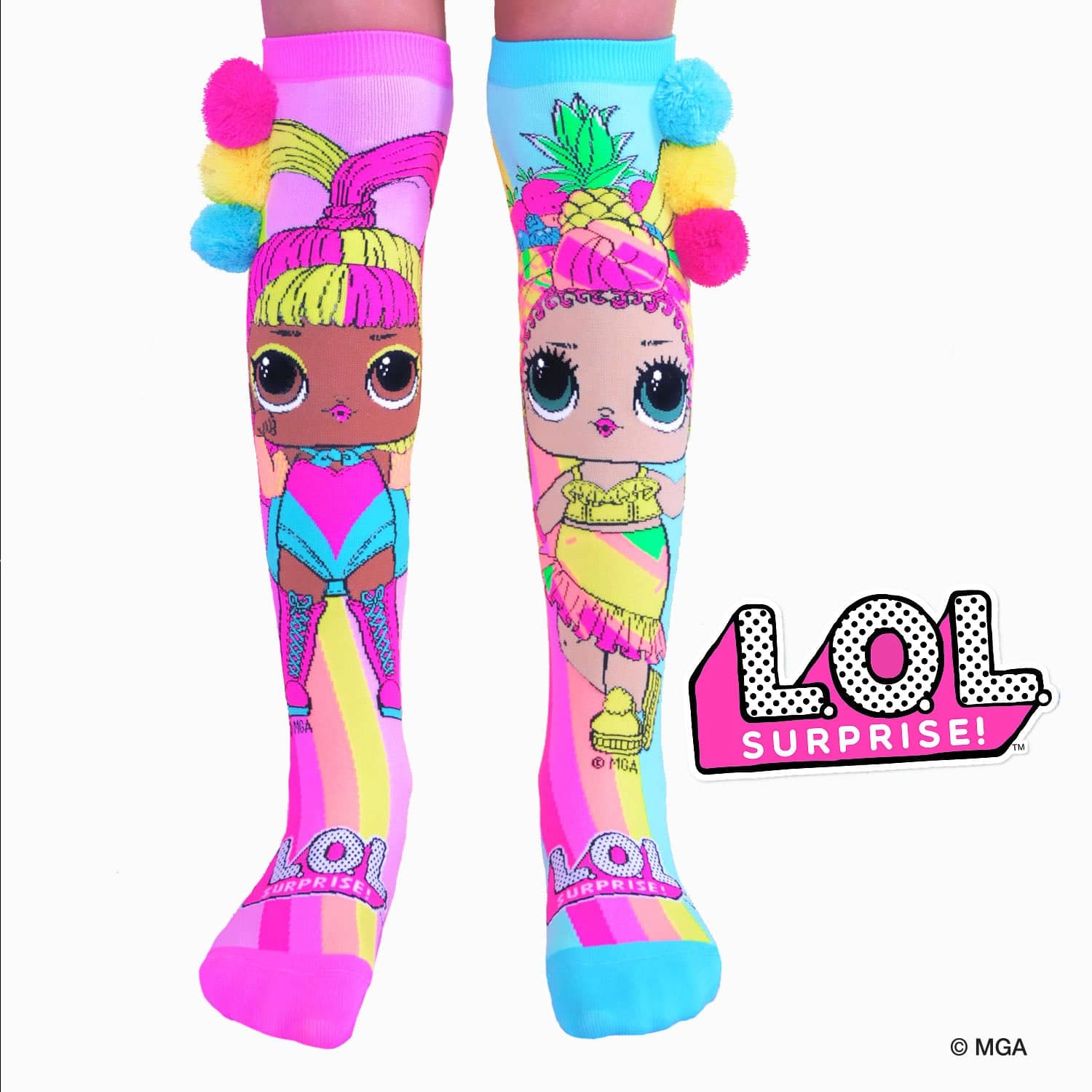 Madmia - Socks Toddler Age 3-5y Lol Chica & Glow Toddler